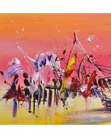 tableau jaune rouge violet