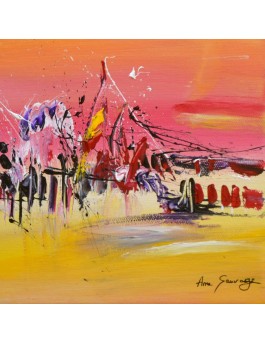 tableau jaune rouge violet