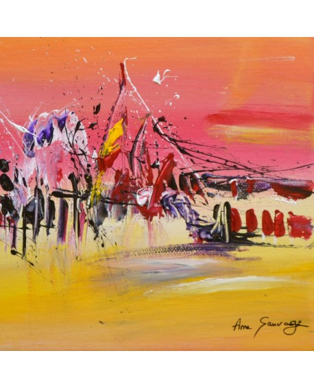 tableau jaune rouge violet