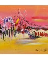 tableau jaune rouge violet