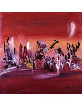 Tableau d'artiste peintre rose