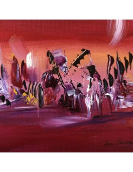 Tableau d'artiste peintre rose
