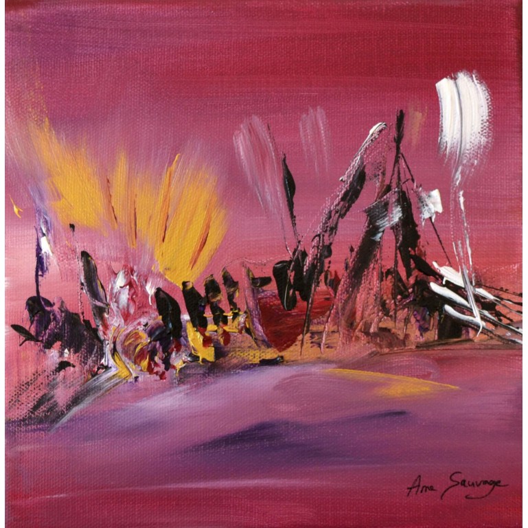 peinture abstraite rose