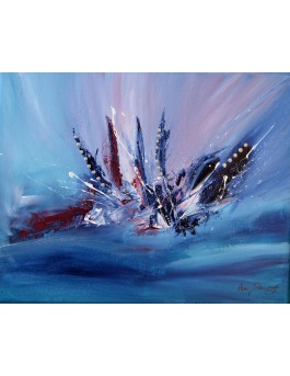 tableau abstrait bleu