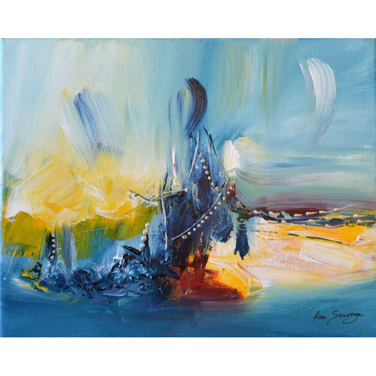 tableau jaune et bleu