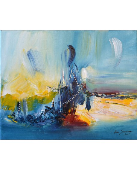 tableau jaune et bleu
