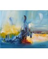 tableau jaune et bleu