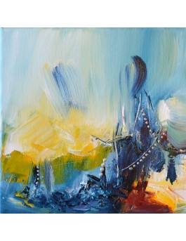 tableau jaune et bleu