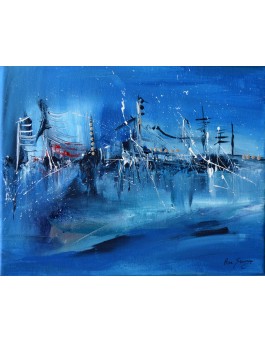 tableau moderne bleu