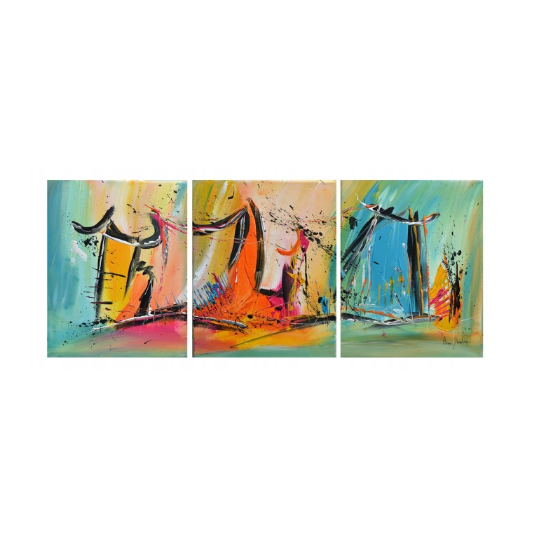 triptyque multicolore