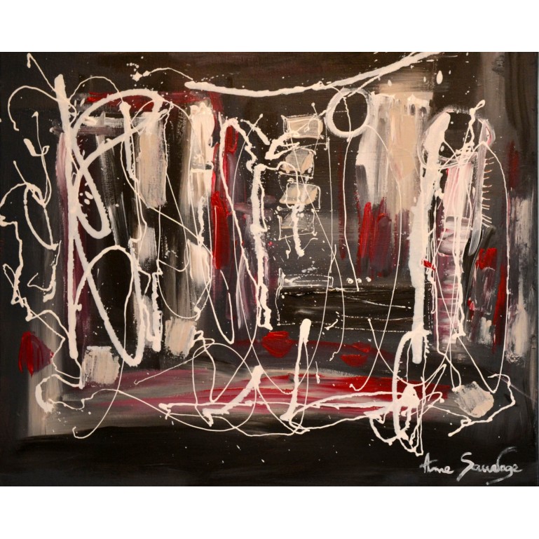 tableau noir blanc rouge