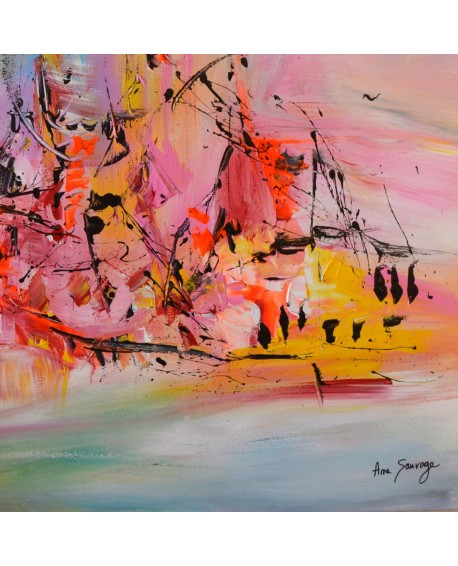 tableau abstrait multicolore 
