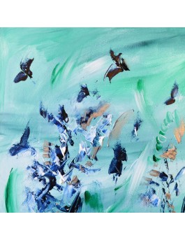 tableau abstrait contemporain vert