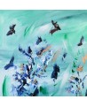 tableau abstrait contemporain vert