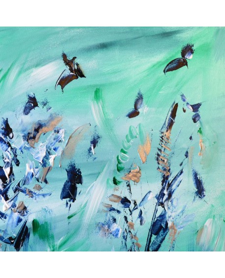 tableau abstrait contemporain vert