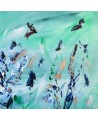 tableau abstrait contemporain vert