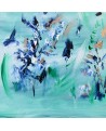 tableau abstrait contemporain vert