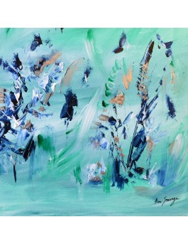 tableau abstrait contemporain vert