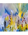 tableau abstrait bleu jaune
