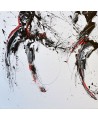 tableau abstrait noir blanc rouge