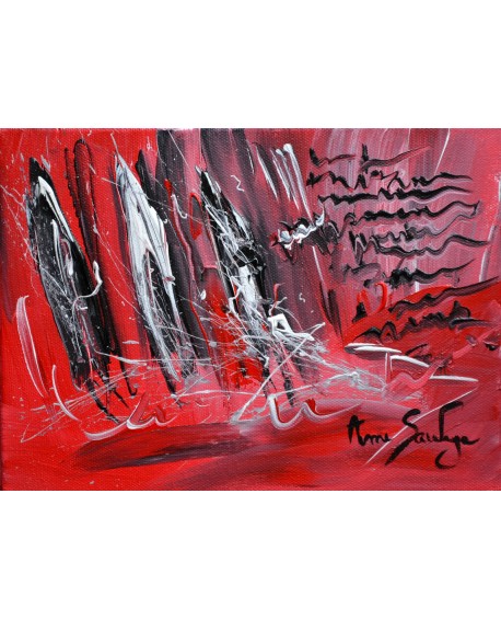 tableau rouge noir blanc bateaux voiliers