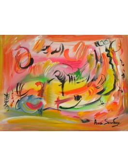 tableau peinture multicolore "couleurs en musique"