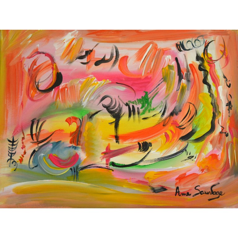 tableau peinture multicolore "couleurs en musique"