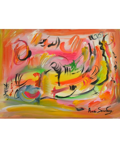 tableau peinture multicolore "couleurs en musique"