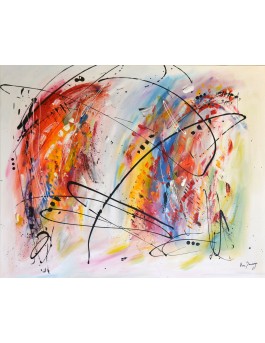 grand tableau abstrait coloré