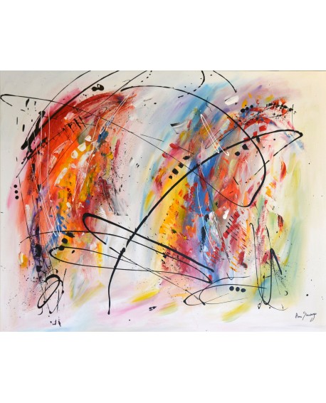 grand tableau abstrait coloré