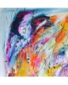 grand tableau abstrait multicolore