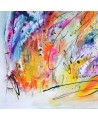 grand tableau abstrait multicolore