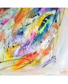 grand tableau abstrait multicolore