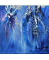 tableau abstrait vertical bleu