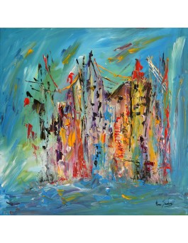 peinture abstraite bleu