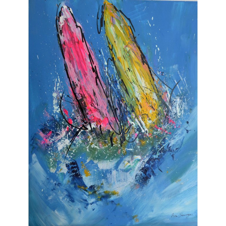 peinture de bateaux - tableau de voiliers en mer
