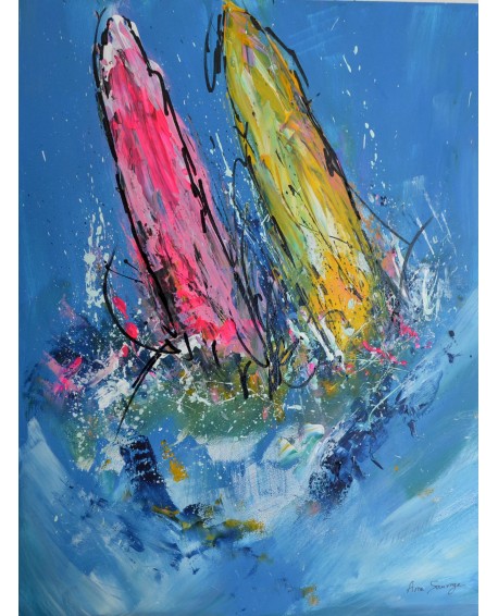 peinture de bateaux - tableau de voiliers en mer