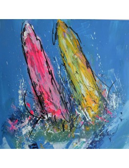 peinture de bateaux - tableau de voiliers en mer