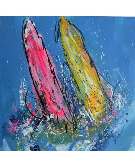 peinture de bateaux - tableau de voiliers en mer