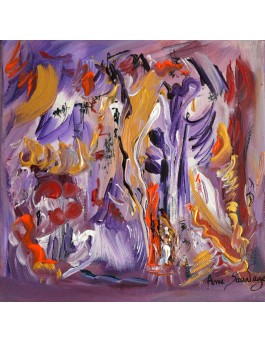 tableau abstrait violet mauve le mont caramel
