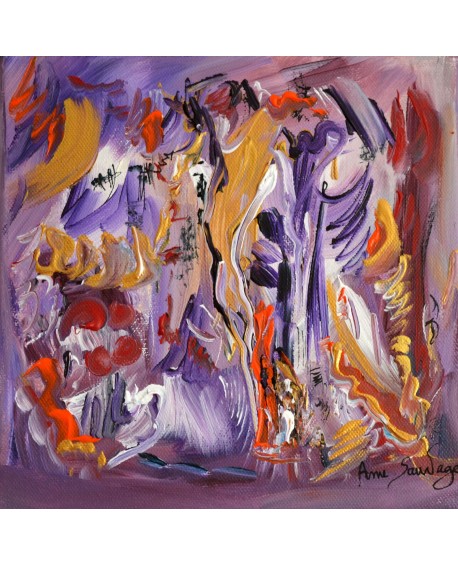 tableau abstrait violet mauve le mont caramel