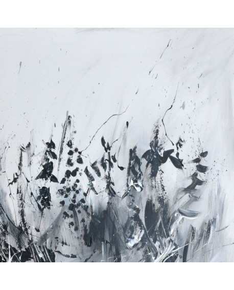 tableau abstrait contemporain noir et blanc