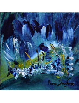 peinture abstraite moderne bleue