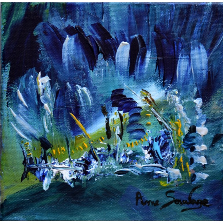 peinture abstraite moderne bleue