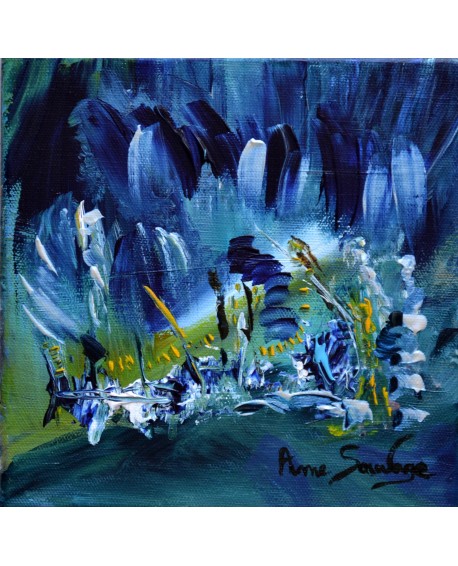 peinture abstraite moderne bleue