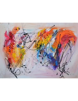 tableau abstrait multicolore
