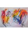 tableau abstrait multicolore