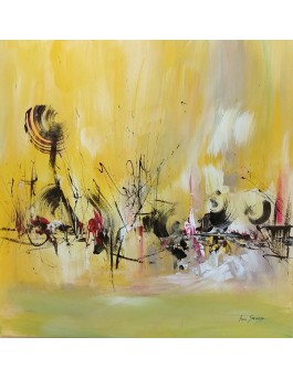 tableau abstrait jaune
