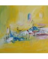 tableau abstrait jaune