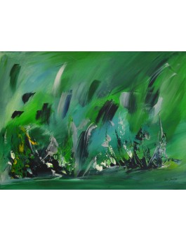 tableau abstrait vert